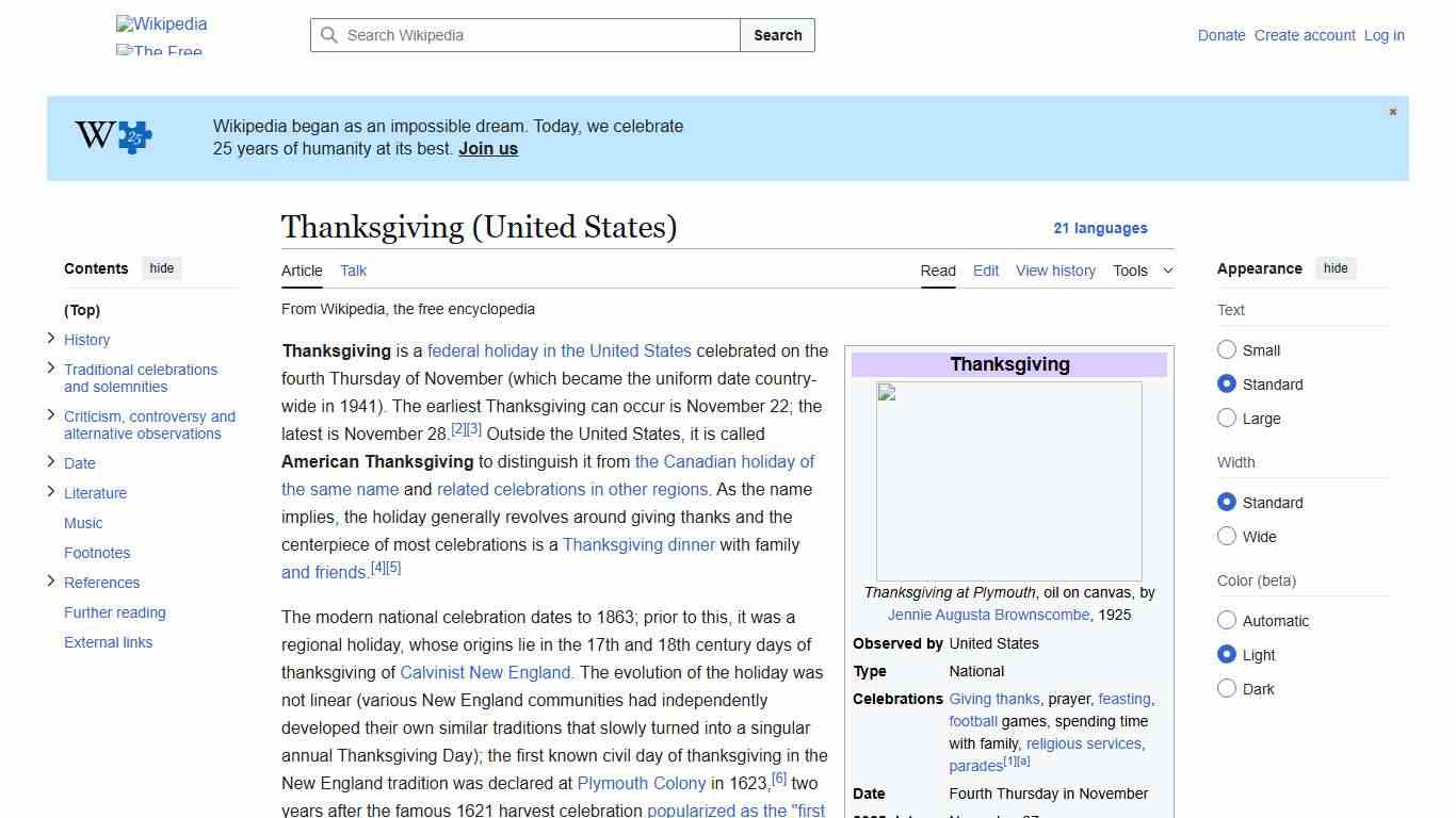 Thanksgiving (United States) - Wikipedia
